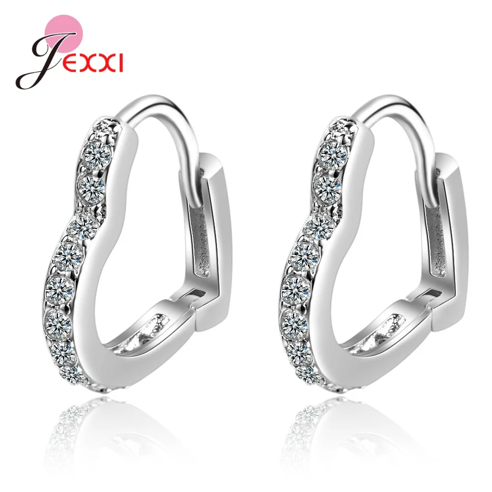 

Popular Styles 925 Sterling Silver Women Girls Earrings Hot Sale Smile Crown Heart Shaped Ear Accessories Jewelry for Wedding