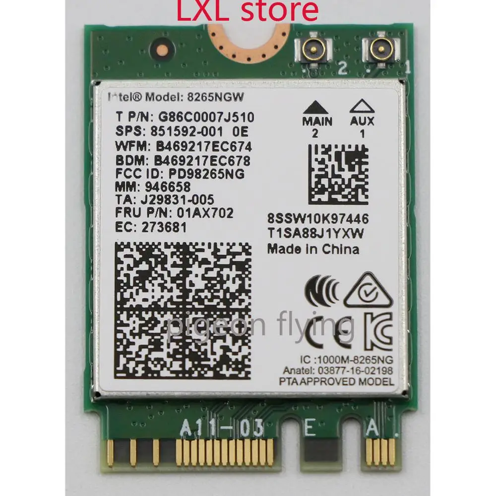 Модуль 8265NGW для Thinkpad P51 P71 P52s P720 P920 P520 P320 P520c WIFI с Bluetooth 4 1 G86C00075J510 FRU 01AX702