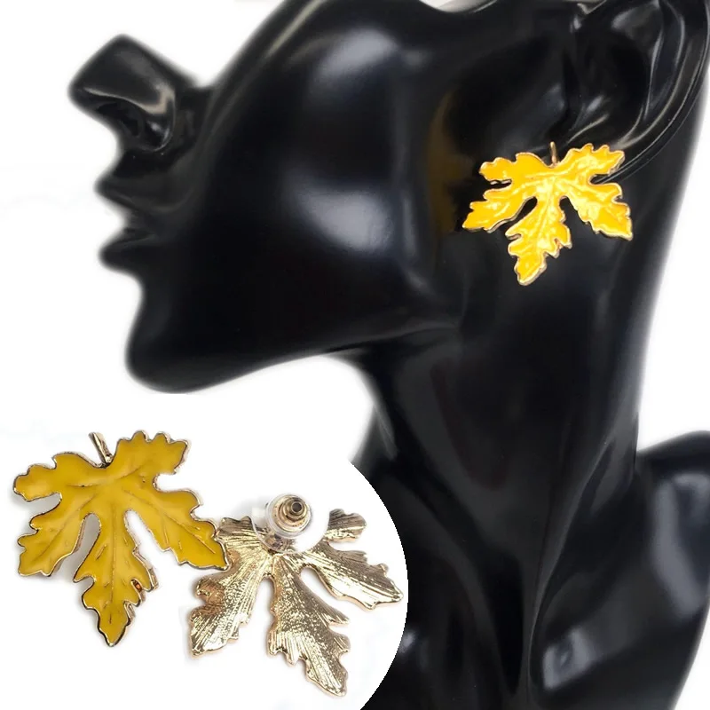 Разноцветные Модные Простые креативные серьги для женщин капельная глазурь листья цветок дизайн изысканный обруч женские серьги