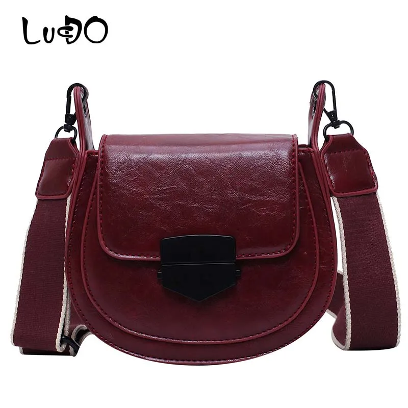 

LUCDO Luxury Handbags PU Leather Saddle Bags For Female Crossbody Bags For Women 2020 NEW High Quality Shoulder Messenger Bag