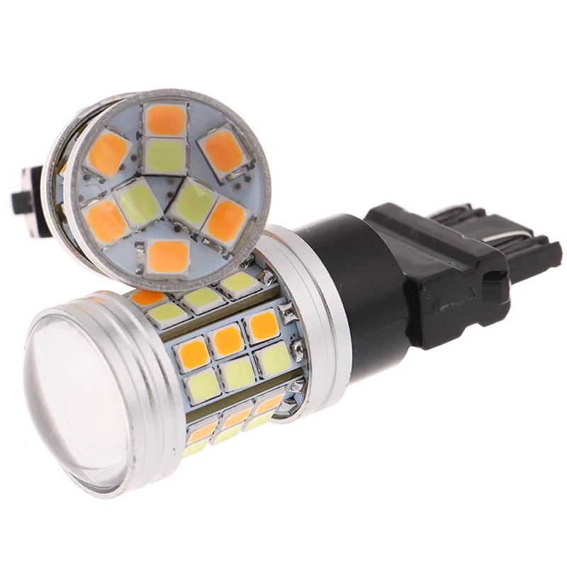 2pcs 12V DC 5W Led Bulb DRL 3157-2835-45SMD Auto Lamp Dual Color T25 3157 LED Turn Signal Light | Автомобили и мотоциклы