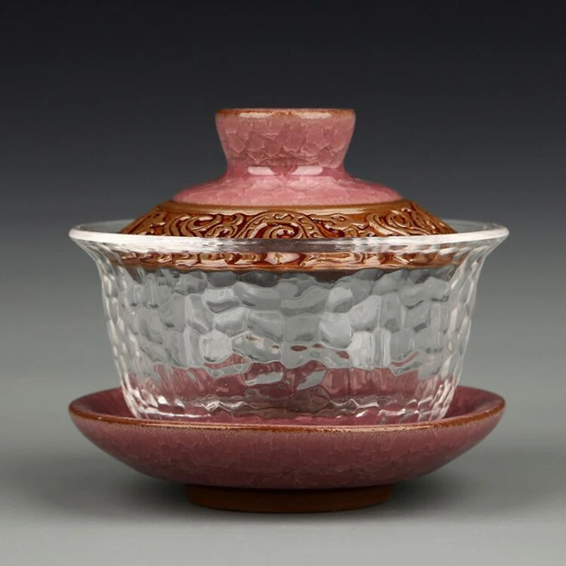 Стеклянный керамический чайный сервиз Gai Wan китайские чайные наборы Dehua Gaiwan