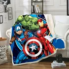 3D одеяло Мстители Халк Человек-паук Железный человек Капитан Америка Забавный персонаж одеяло на кровать домашний текстиль покрывало на диван