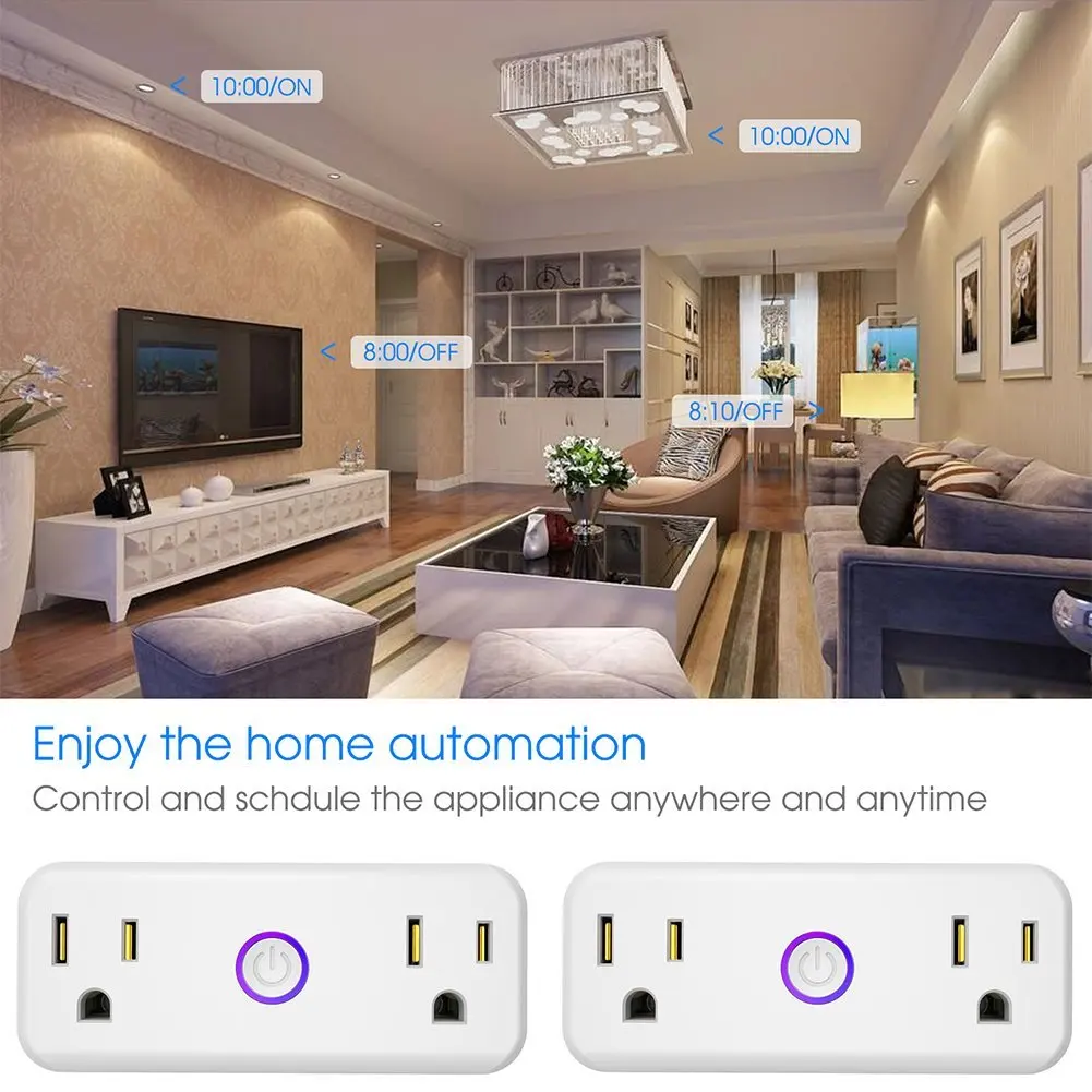 Wifi умная вилка США электрические мини розетки питания USB адаптер Homekit