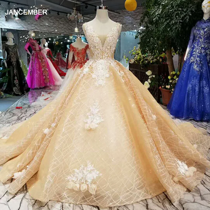 LS11050 золотые кружевные вечерние платья для выпускного вечера элегантное бальное