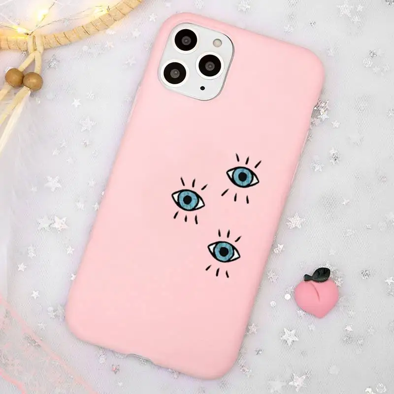 

cute art blue colorful Evil Eye Phone Case Candy Color for iPhone 11 12 mini pro XS MAX 8 7 6 6S Plus X SE 2020 XR