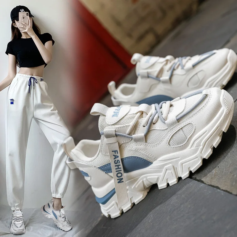 

Platform Sneakers Women 2021 Fashion Spring Summer Outdoor Casual Sport Ladies Shoes ins breathable Comfortable Beige New