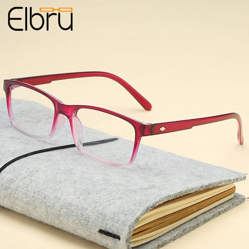 

Elbru Anti-blue light Gradient Reading Glasses Women Men Full Frame Glasses Presbyopia Reader +1.0 1.5 2.0 2.5 3.0 3.5 4.0
