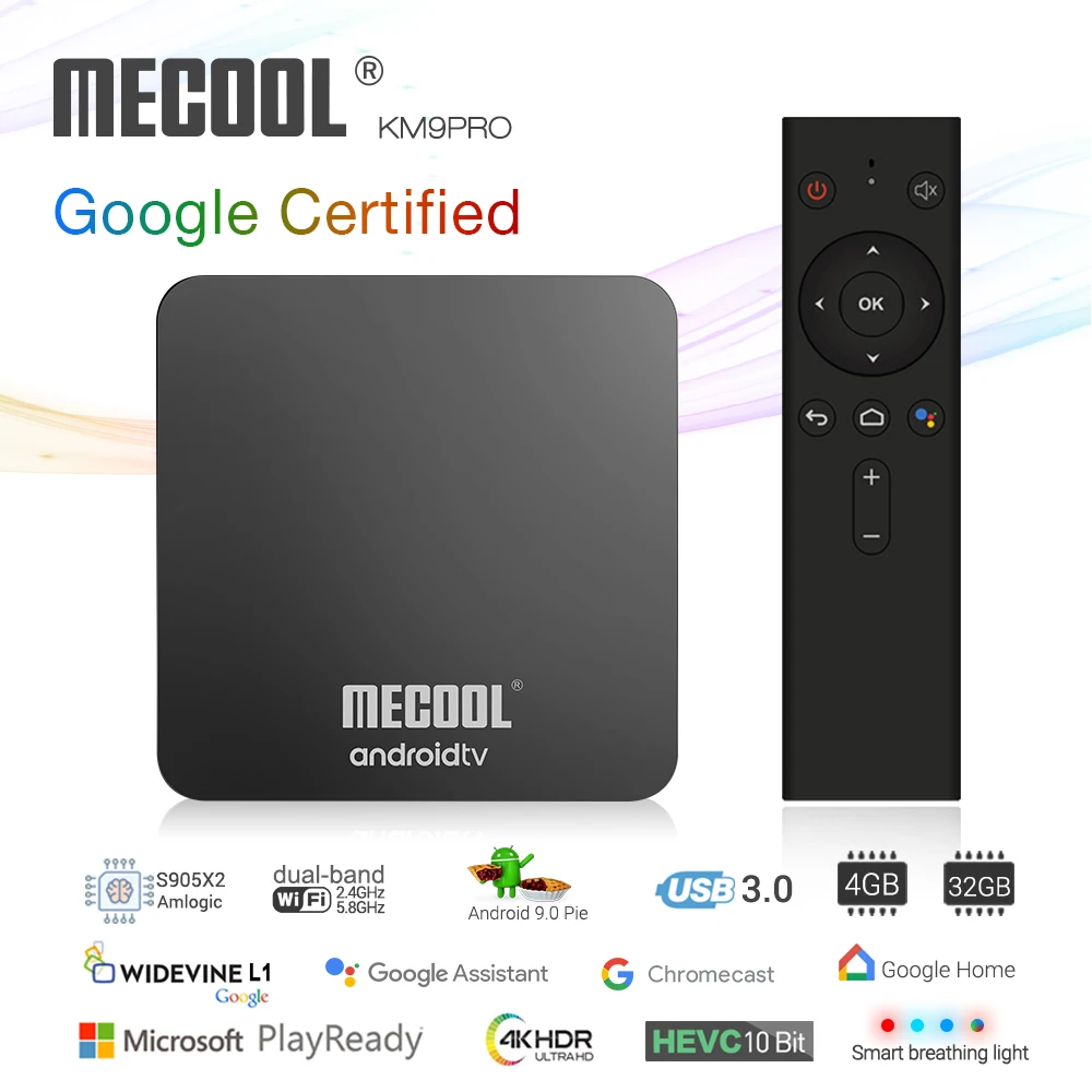 MECOOL KM9 pro Android 9,0 TV Box 4G RAM 64G ROM 2,4G/5G WiFi BT 4,1 Amlogic S905X2 Android 9,0 TV Box медиаплеер