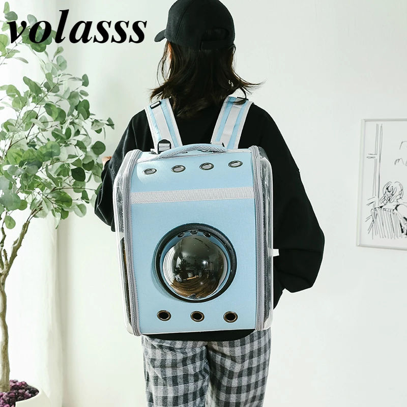 

Volasss сумка для питомца кота новый прозрачный рюкзак Складная капсула открытый портативный удобный рюкзак котенок Большая вместительная су...