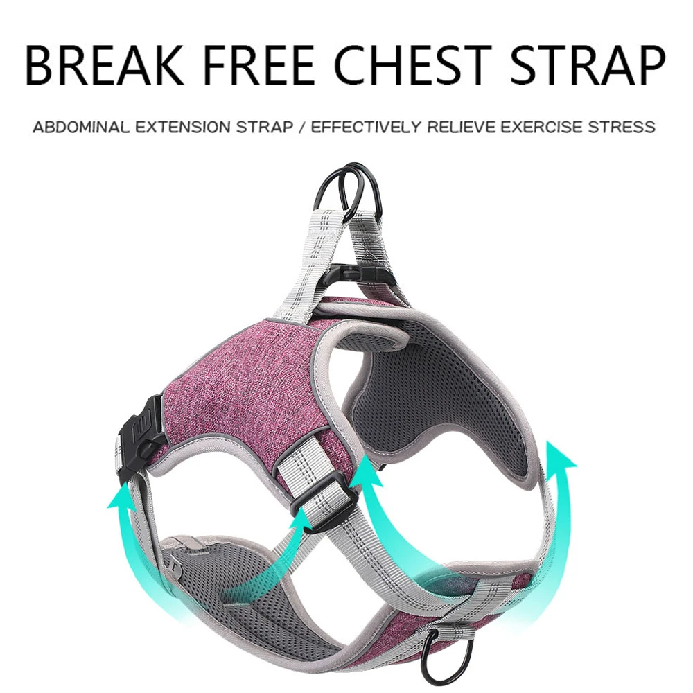 Светоотражающая шлейка для собак мягкая дышащая сетка регулируемая легкая в