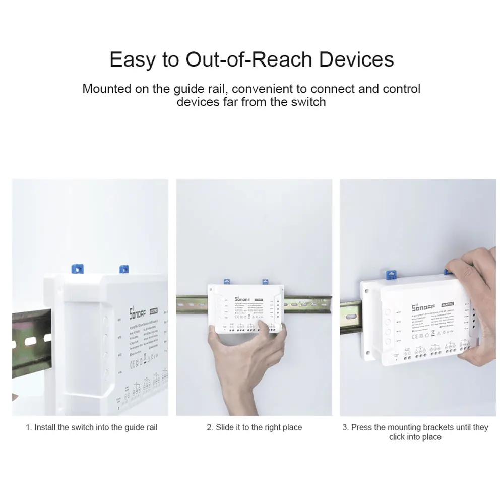 Sonoff 4CH PRO R3 Wifi Smart Switch Inching Lock Mode DIY таймер с помощью приложения Ewelink работает Alexa Google