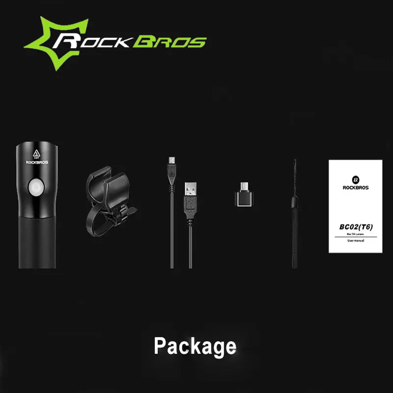 Фонарь велосипедный ROCKBROS водонепроницаемый зарядка через USB 700 лм | Спорт и
