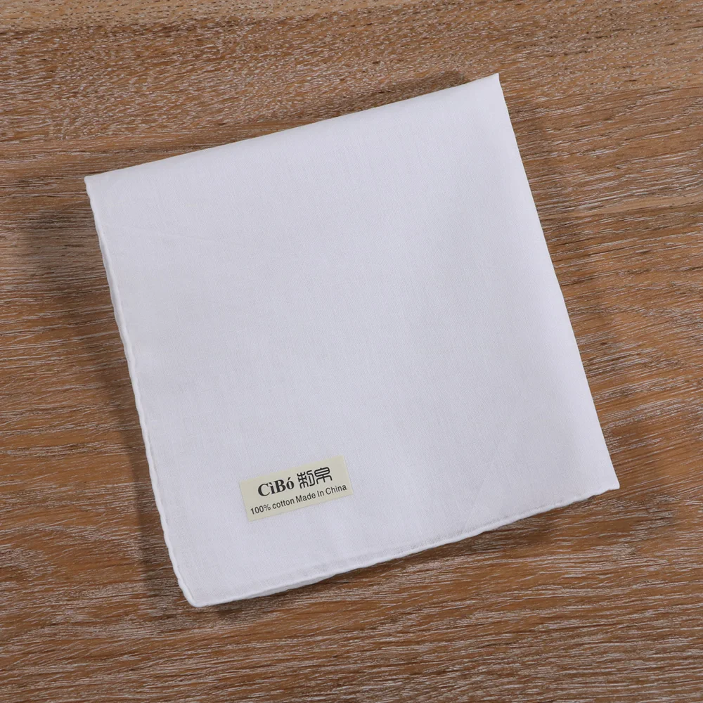 

S014 :1 piece Cotton Hand rolled edge blank White handkerchiefs