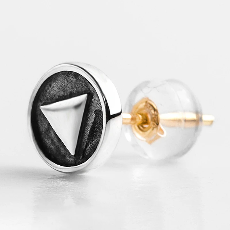 Ruibeila triangle earrings round earrings temperament retro personality men's students single