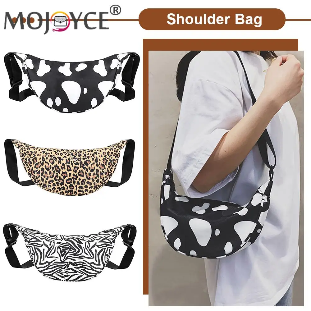

Women Fashion Bag Zipper Underarm Purse Nylon Embossing Small Handbags Tote with Animal Decorative Pattern Printed