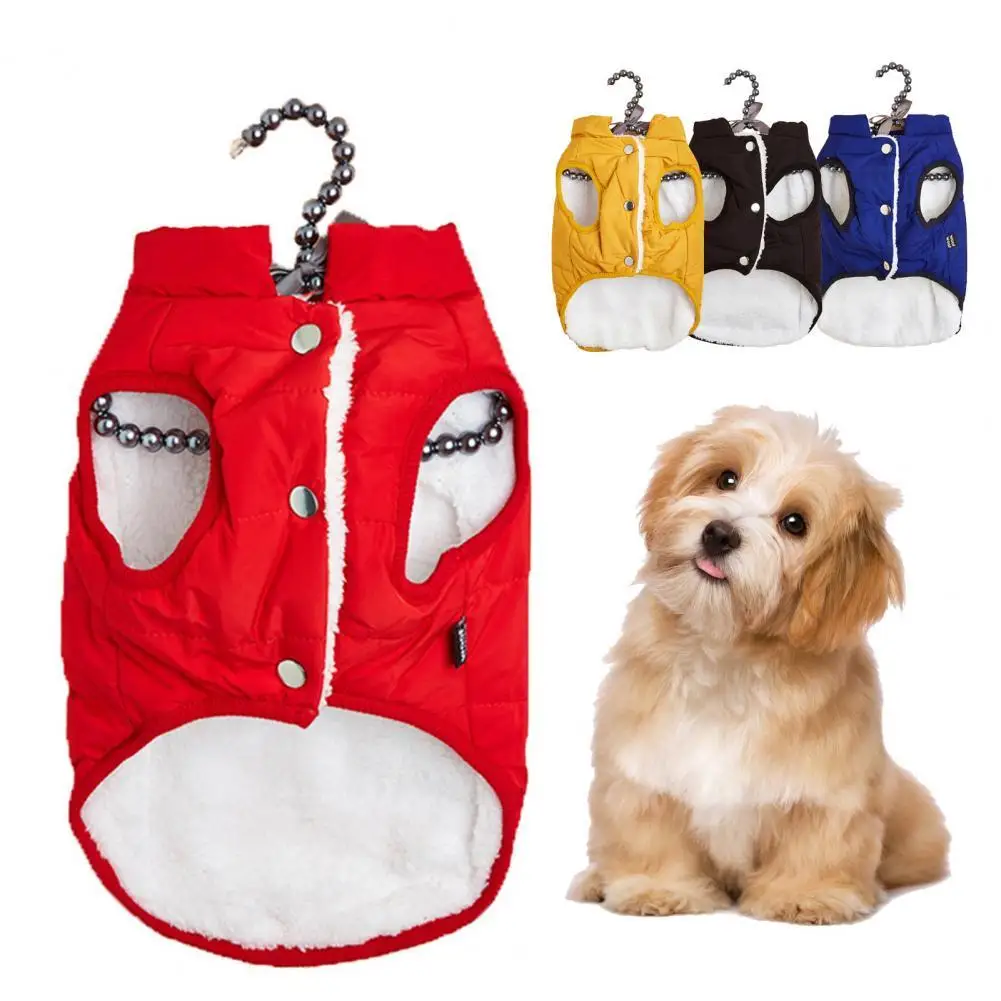 

Pet Coat Clothes Solid Color Windproof Warm Clothes Dog Winter Vest Jacket Puppy Costume