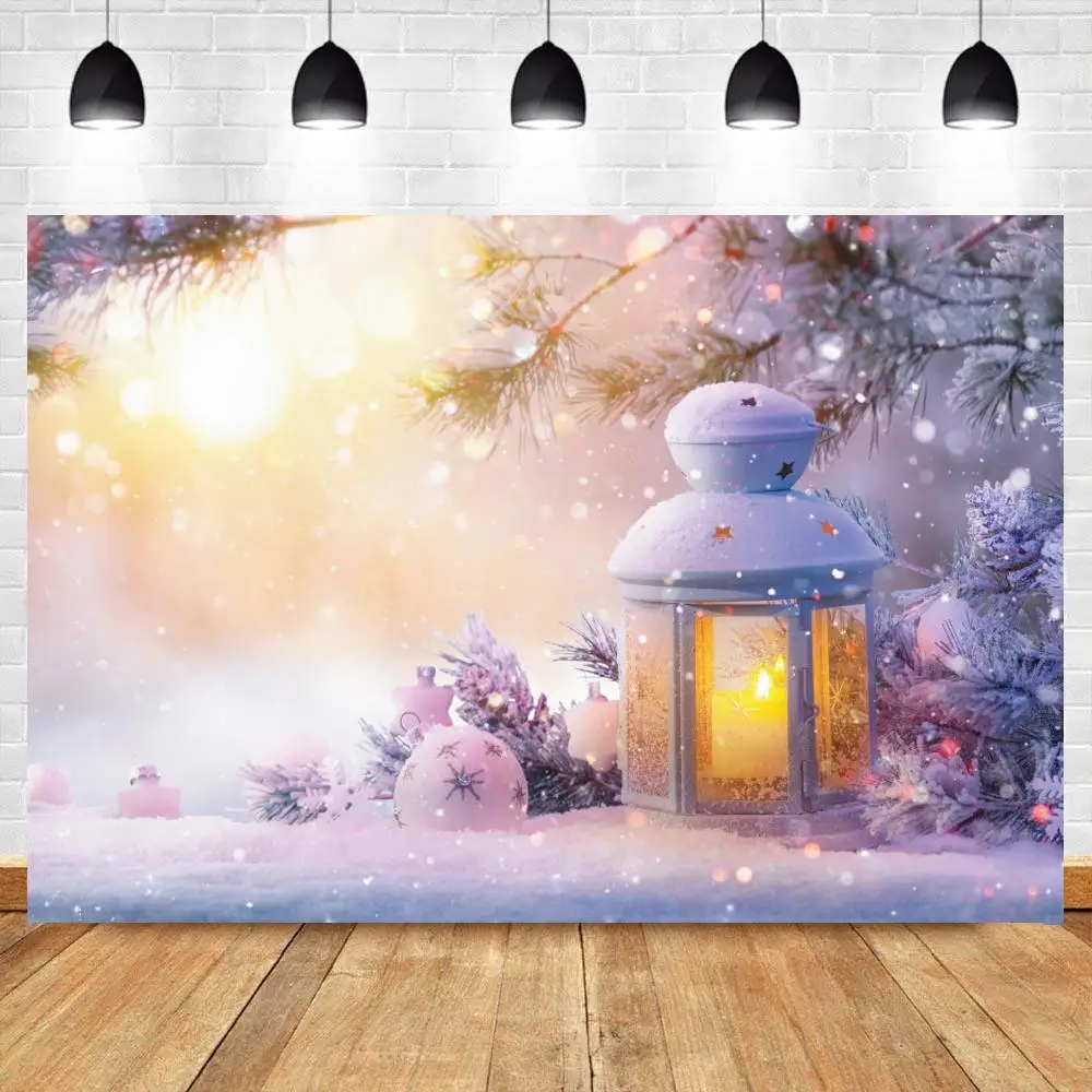 

Christmas Photography Christmas Tree Lamp Backdrop Snowfield Photo Booth Snowflake Gold Shine Decorations Photobooth