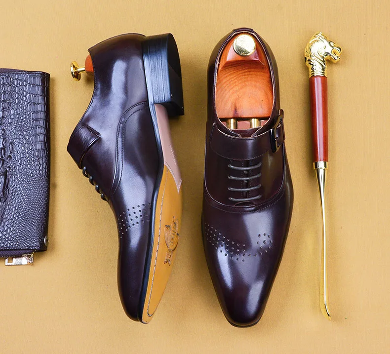 Мужские классические туфли из натуральной кожи свадебные лоферы коричневые