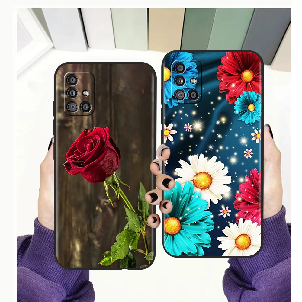 

Red Roses Flowers Phone Case for Samsung Galaxy A51 A71 A32 A52 A13 A22 M31 M21 M22 5G 2021 A01 A11 A21S A31 A41 Soft Shell TPU