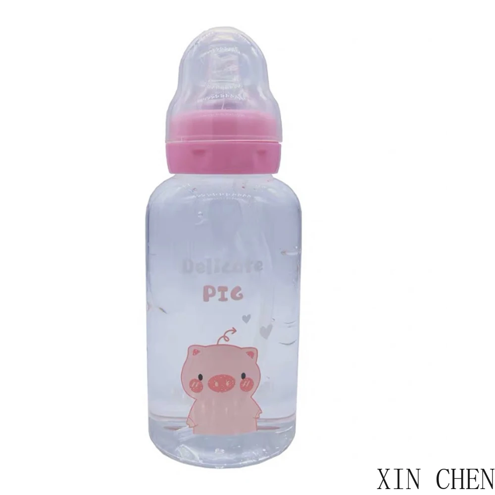 

Cartoon Pig Glass Cup Korean Super Cute Baby Bottle Water Cup Student Children Cute Straw Cup