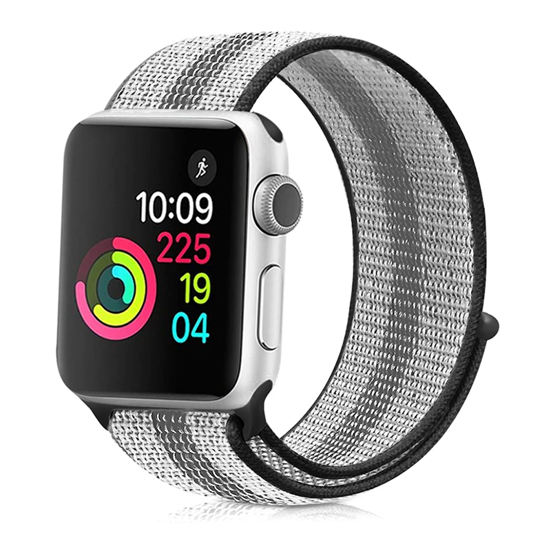 Для наручных часов Apple Watch, версии 3/2/1 38 мм 42 мм нейлон мягкий дышащий нейлон для наручных часов iWatch, сменный ремешок спортивный бесшовный series4/5 40 мм 44 мм - Цвет ремешка: stripe 7
