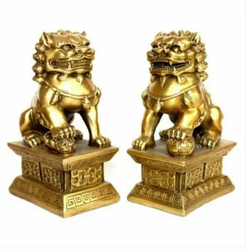 Brass Foo Dogs Lions statue a pair | Statues & Sculptures