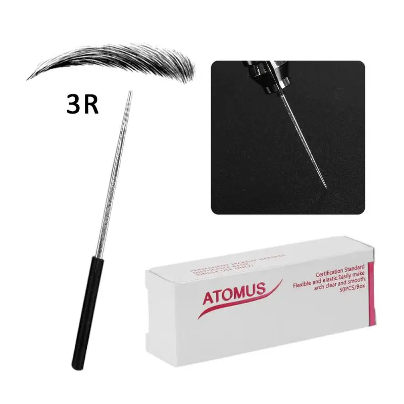 50 шт. 3R черная игла для вышивки татуировок полуперманентный макияж микро