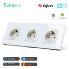 Смарт-розетка Bseed ZigBee, умная розетка с тремя стенками, с голосовым управлением, работает с приложением Alexa