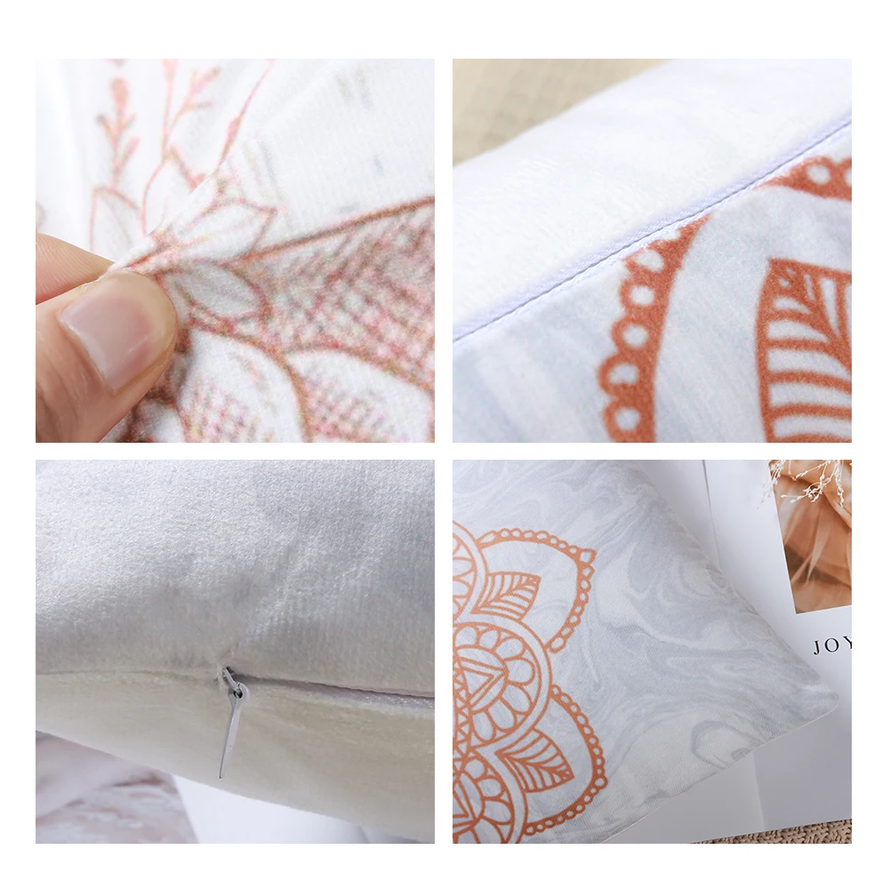 

Rose Gold Pink Lumbar Pillow Case Geometric Cushion Cover Peach Skin Cashmere Throw Pillow Covers For Sofa Bed Decor 30x50cm