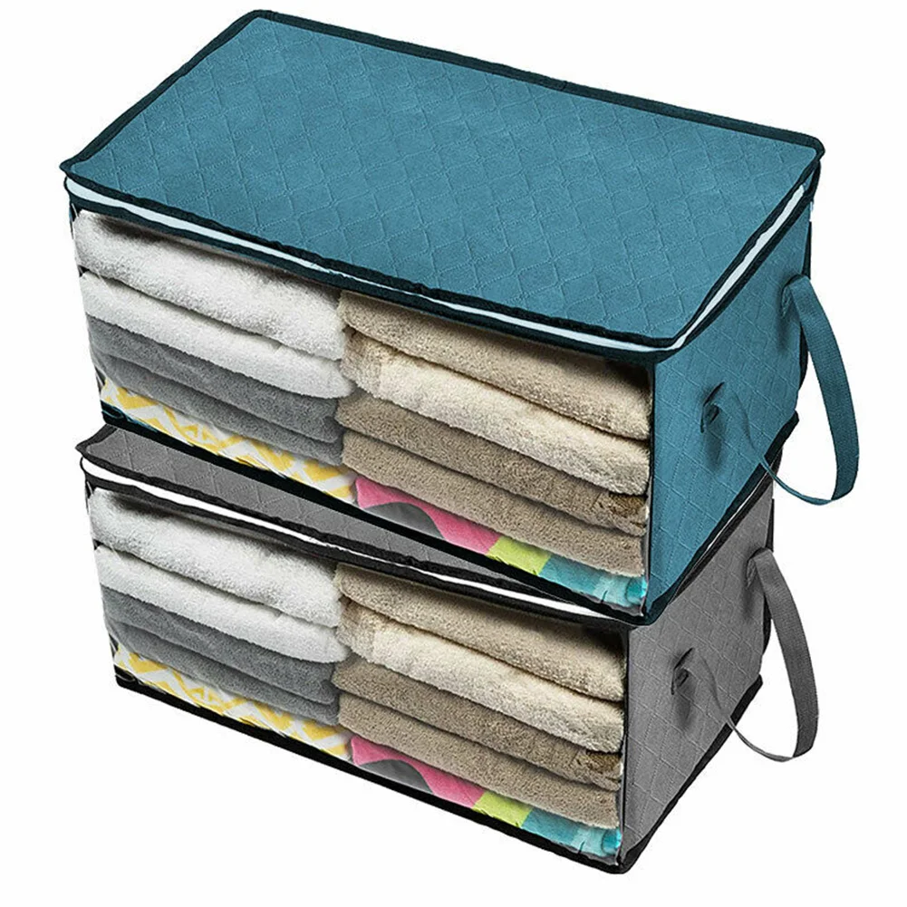 2PCS Non-woven Fabrics Foldable Storage Bag Clothes Blankets Quilt Closet Sweater Container Box Holder Bags | Дом и сад