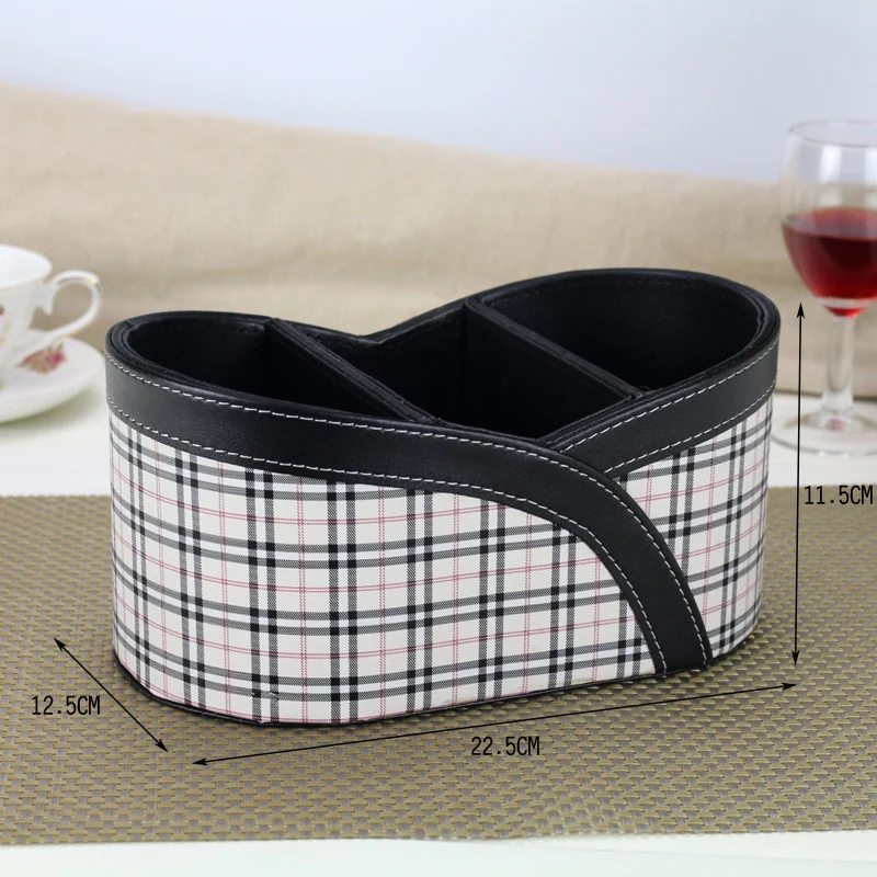 Качественная настольная коробка для хранения косметики из искусственной кожи с