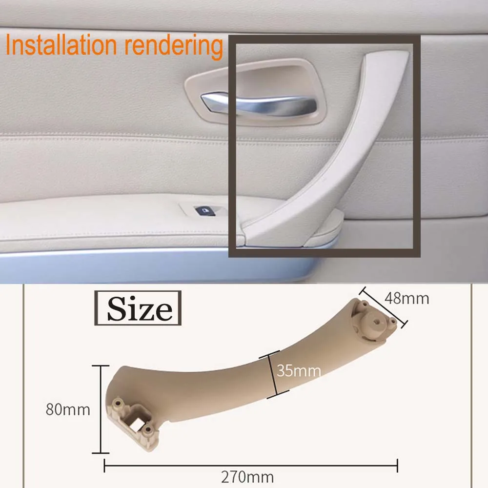 

ABS Right Light Side Inner Outer Door Panel Pull Handle Trim For BMW E90 316i 318d 318i 320d 320i 323i 325i 328i 330i