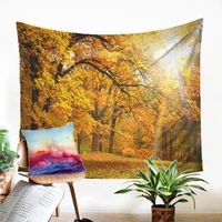 large wall tapestry fabric cheap blanket on the wall golden autumn pattern beauteous wall hanging for living room bedroom