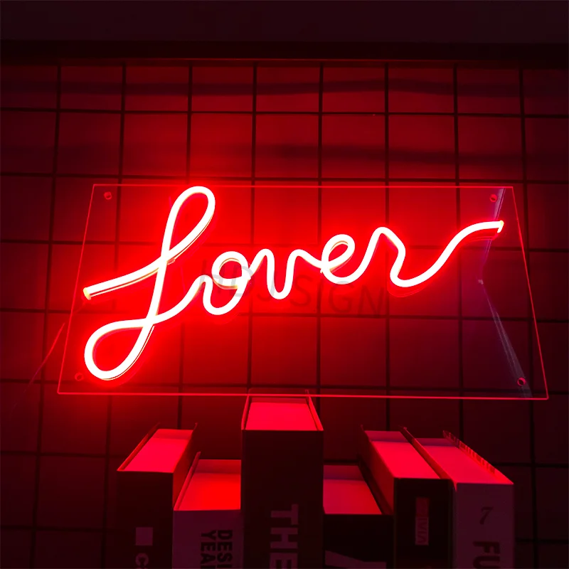 Lover Custom Letter LED Neon Sign INS Wall Decor For Home Bar Cafe Club Bedroom Party Display Light Creative Gift