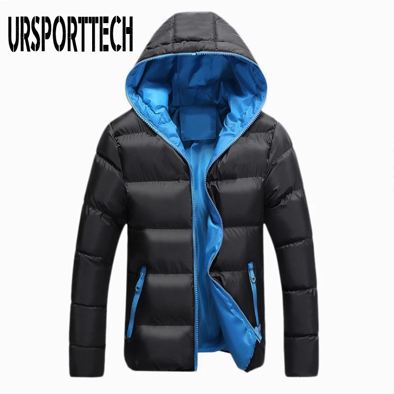 Осенне зимняя мужская куртка Толстая теплая Модная парка с капюшоном