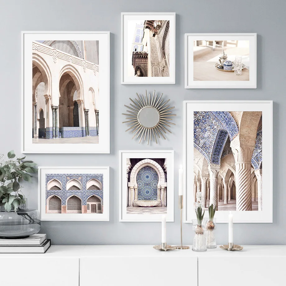 

Марокканская Арабская архитектура мечеть Исламская настенная Картина на холсте скандинавские постеры принты настенные картины для украше...