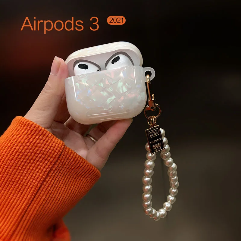 Чехол для наушников apple airpods 3 Air Pod с жемчугом | Электроника