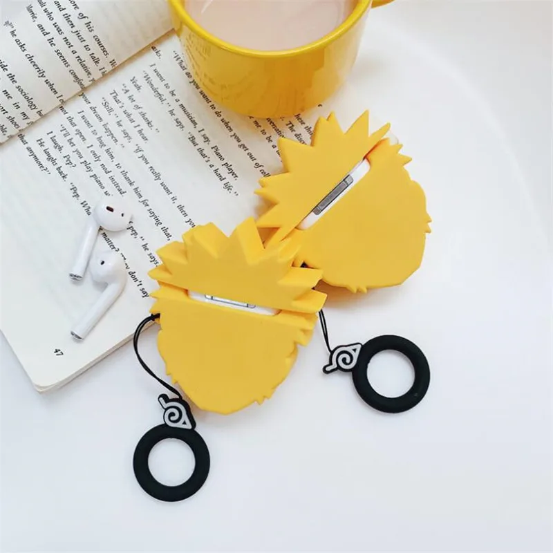 Uzumaki Наруто Airpods Сумка косплей 3D значок Bluetooth гарнитура силикагель защитная