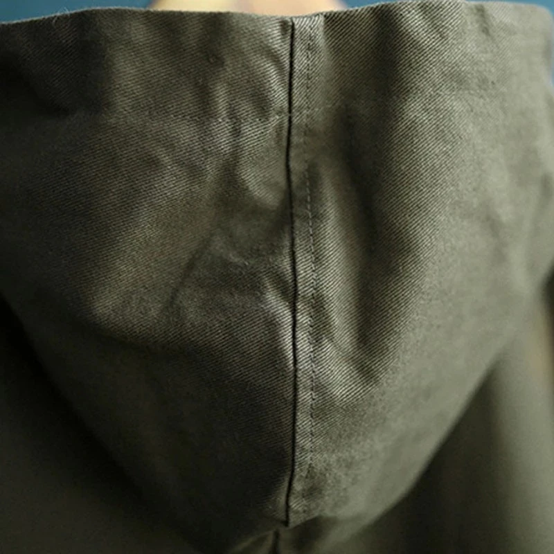 

2021 Autumn New Loose Plus Size Hooded Single Breasted Windbreaker Simple Casual Solid All-Match Women Long Coat Female Outwear