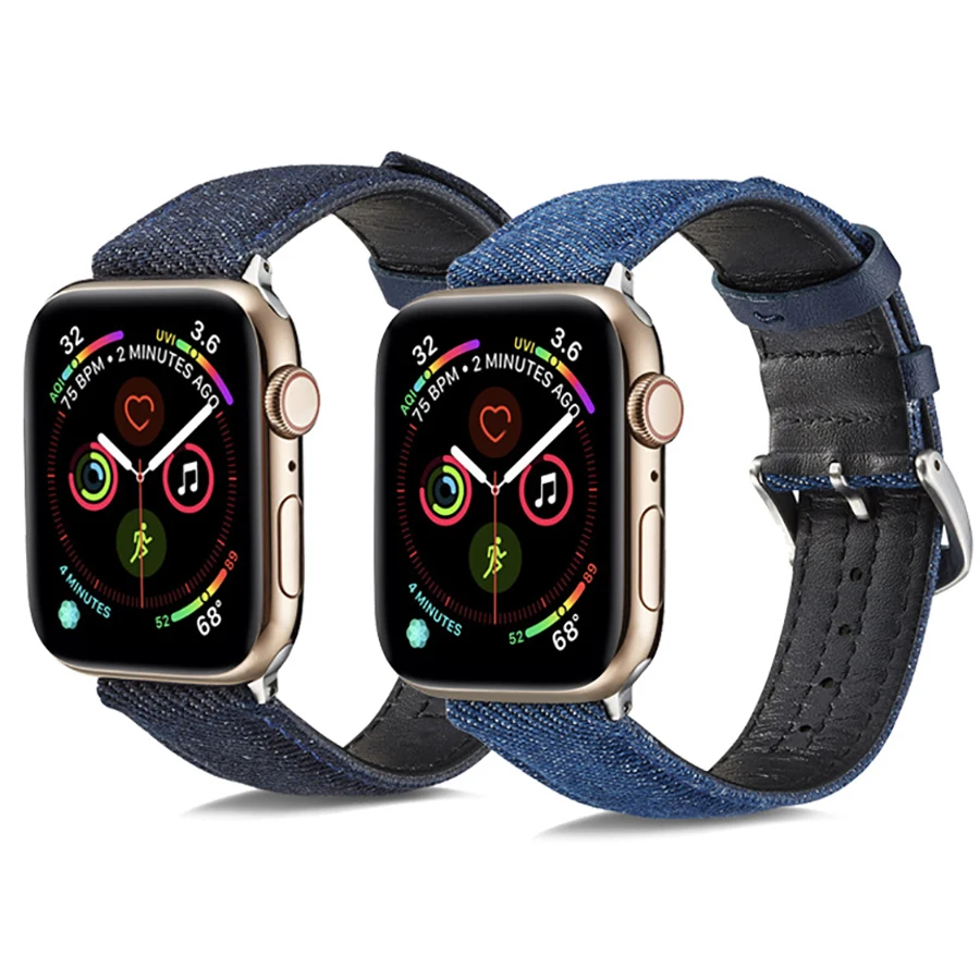 Ремешок тканевый для Apple Watch кожаный браслет iWatch Series 1 2 3 4 5 38 мм 40 42 44 мм|Ремешки