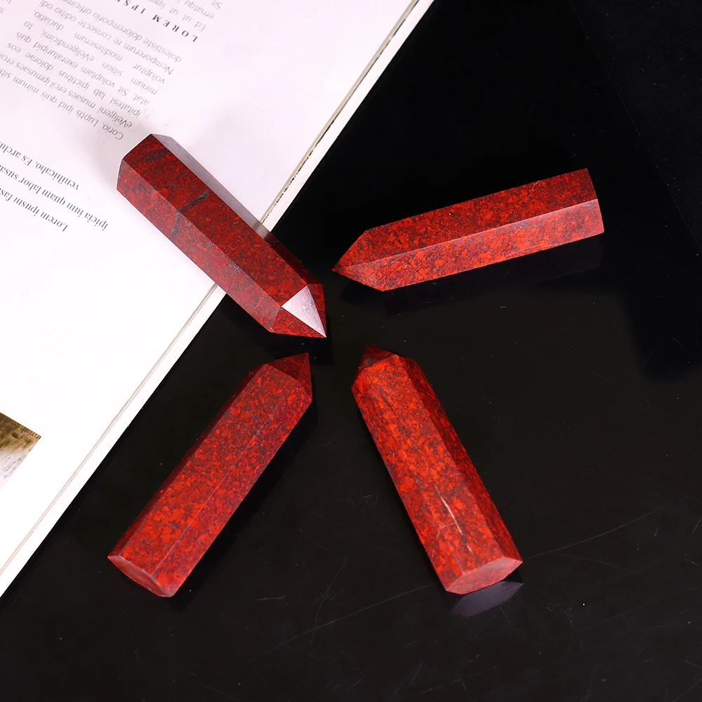 1 шт. натуральная кварцевая палочка Красный Кристалл курица кровь камень