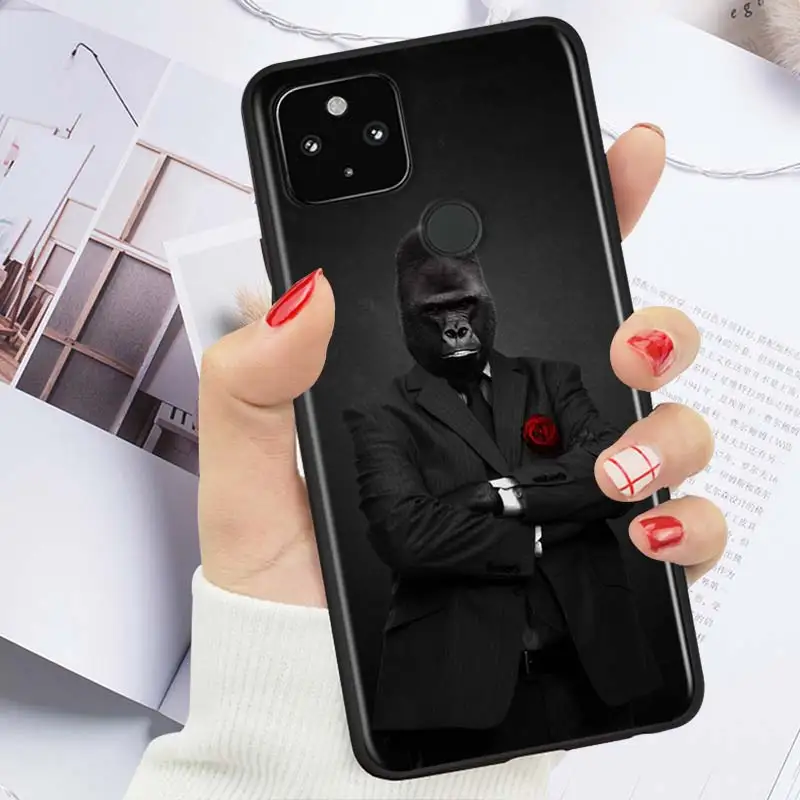 

Cool Orangutan Art Shockproof Cover for Google Pixel 5 5A 4 4A XL 5G Black Phone Case Shell Soft Fundas Coque Capa
