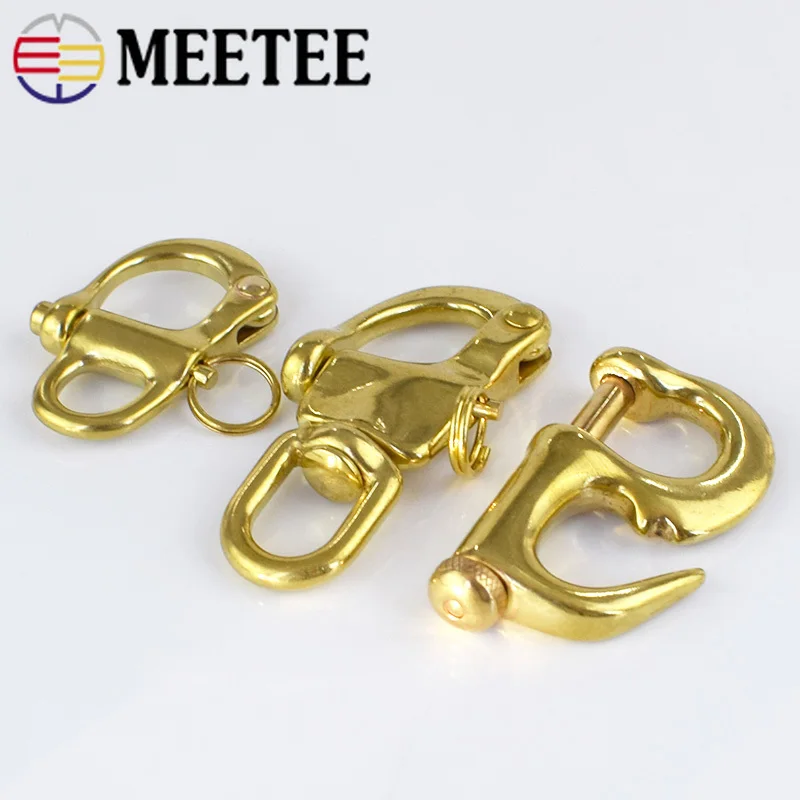 Meetee 1 шт. Скоба из чистой меди поворотный крючок латунный брелок кольцо подвеска