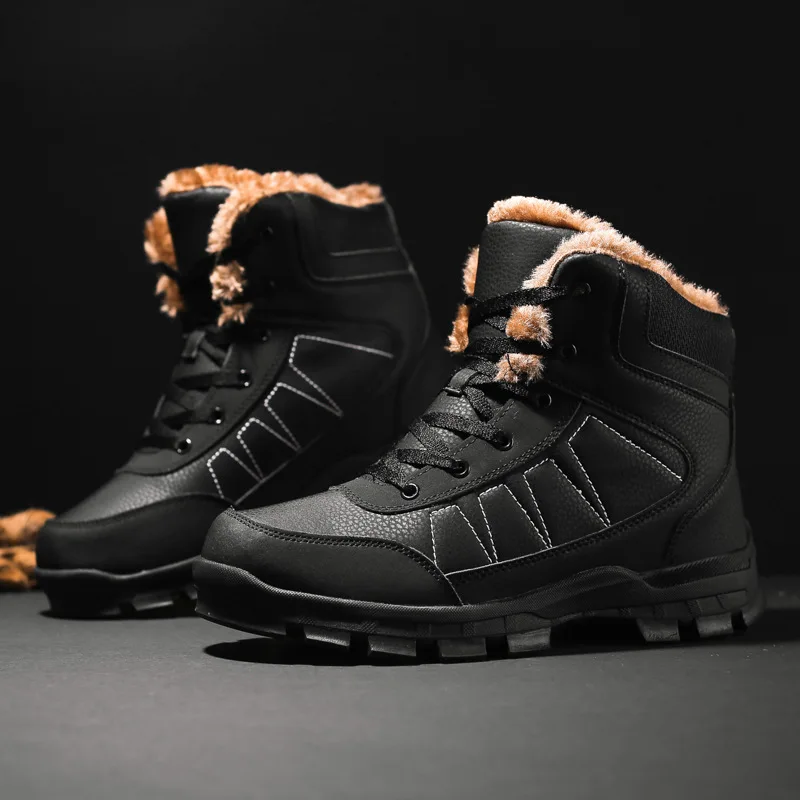 Зимние мужские ботинки непромокаемые теплые зимние на меху мужская уличная