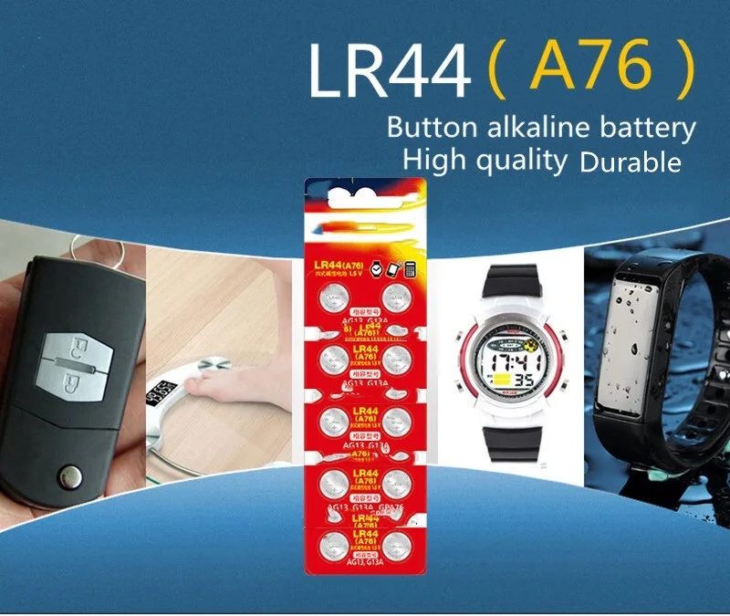 

100 шт. 1,5 в Кнопочная батарея lr44 литиевые батареи для монет A76 AG13 G13A LR44 LR1154 357A SR44 100%