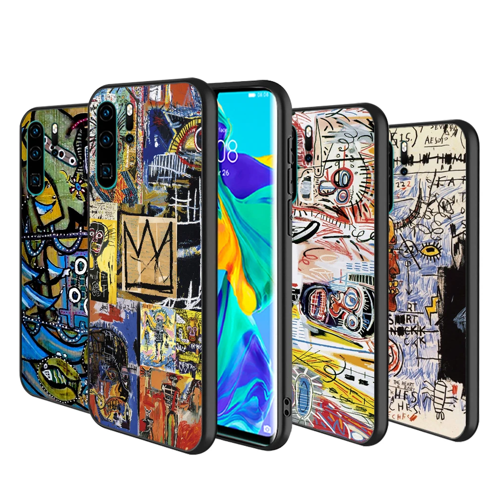 

For Huawei Mate 10 20 X 5G 30 40 RS Lite P Smart Pro Plus 2018 2019 2020 2021 Z S Jean Michel Basquiat Art Graffiti Phone Case