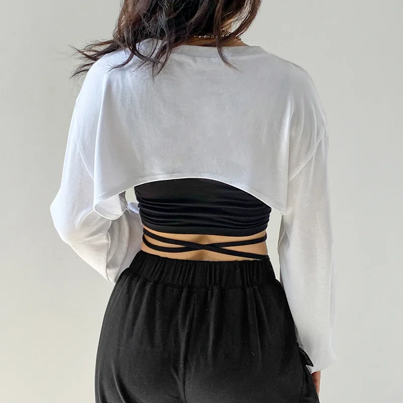 2021 Повседневный Топ футболка женские Нерегулярные хлопковые футболки Женская