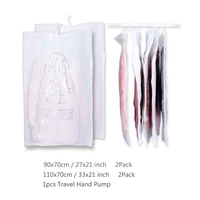 5pcs can hang vacuum bag for clothes foldable compression organizer bag sealed storage bags save space reusable bag