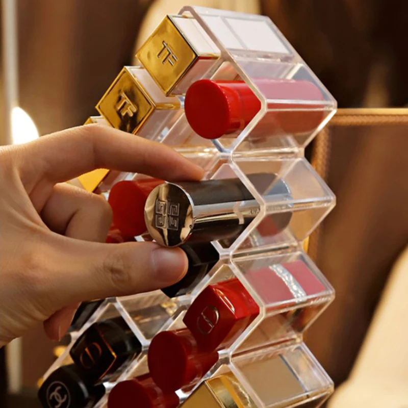 28 сетка для хранения помады прозрачный органайзер макияжа акриловая подставка